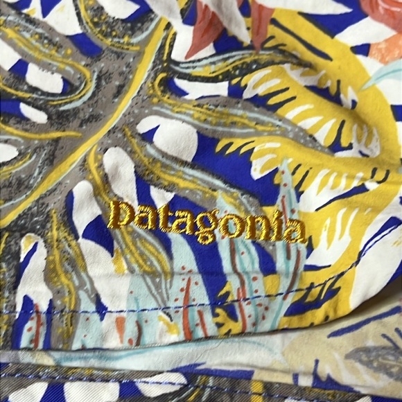 Patagonia Wavefarer Board Surf Swimwear Shorts Jurassic Ferns Violet Blue - Picture 4 of 10